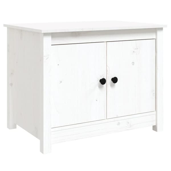 Soffbord vit 71x49x55 cm massiv furu