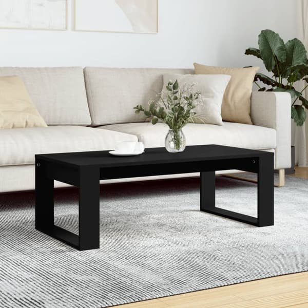 Soffbord svart 102x50x35 cm konstruerat trä