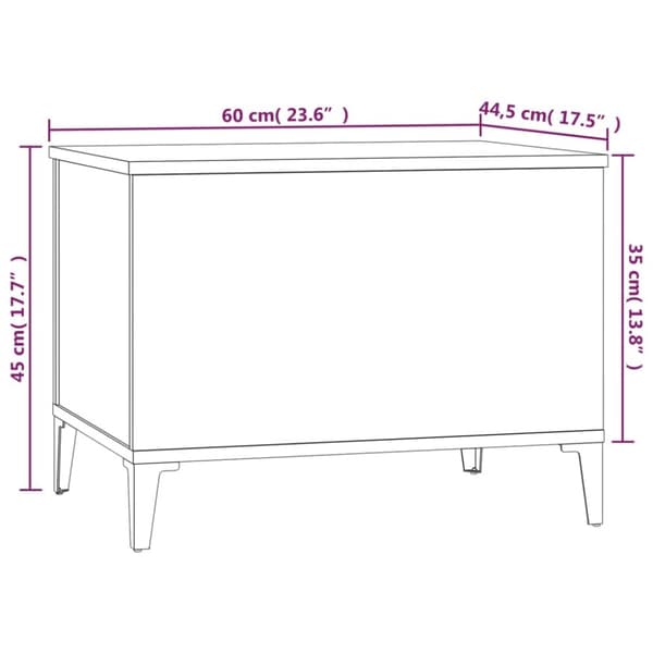 sofabord 60x44,5x45 cm konstrueret træ brun egetræsfarve