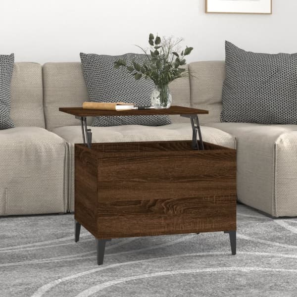 Sohvapöytä ruskea tammi 60x44,5x45 cm tekninen puu