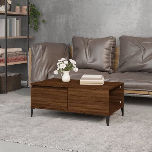 Soffbord brun ek 90x50x36,5 cm konstruerat trä