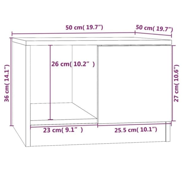 Soffbord sonoma-ek 50x50x36 cm konstruerat trä