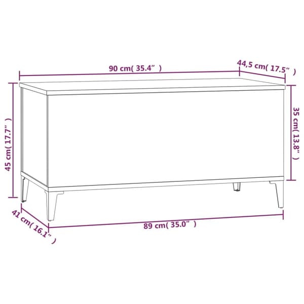 sofabord 90x44,5x45 cm konstrueret træ røget egetræsfarve