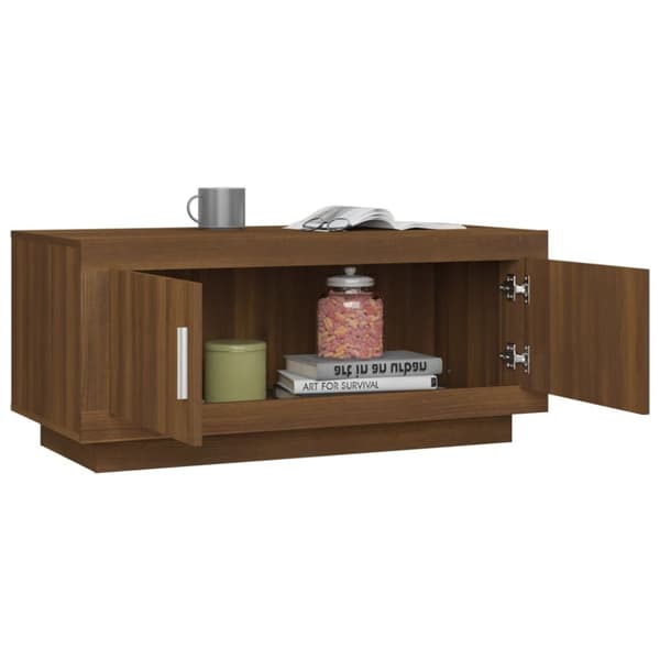 Sohvapöytä ruskea tammi 102x50x45 cm tekninen puu