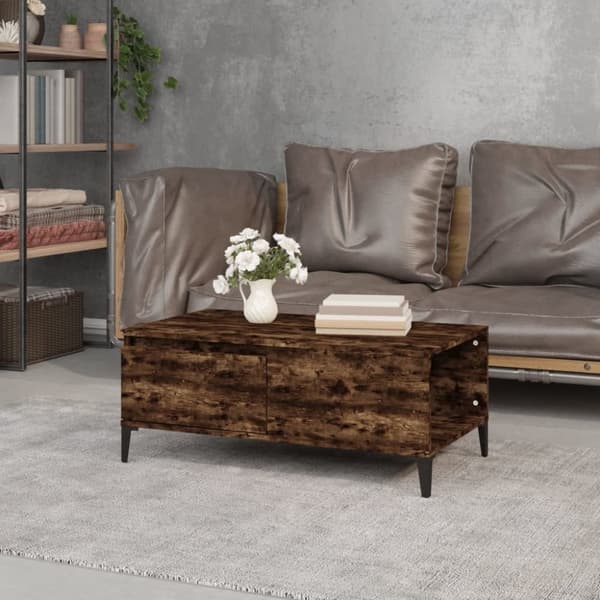 Soffbord rökfärgad ek 90x50x36,5 cm konstruerat trä