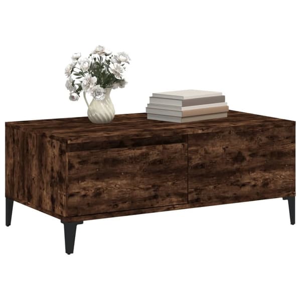 Soffbord rökfärgad ek 90x50x36,5 cm konstruerat trä