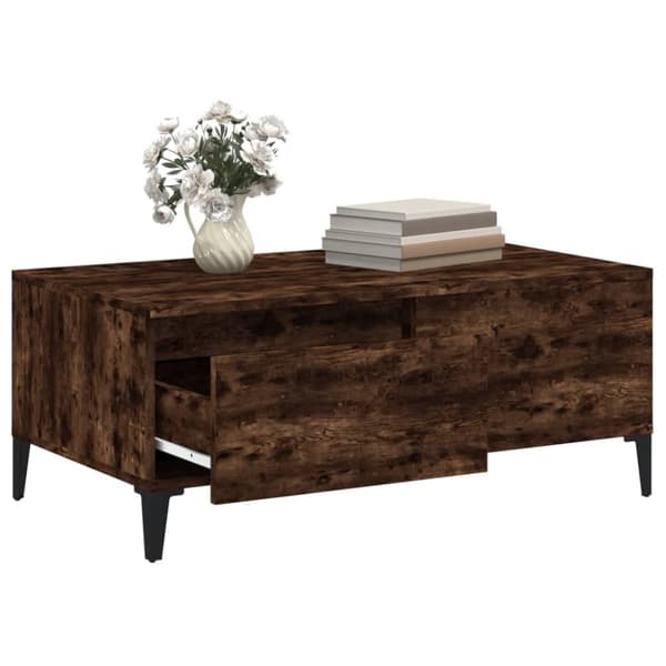Soffbord rökfärgad ek 90x50x36,5 cm konstruerat trä