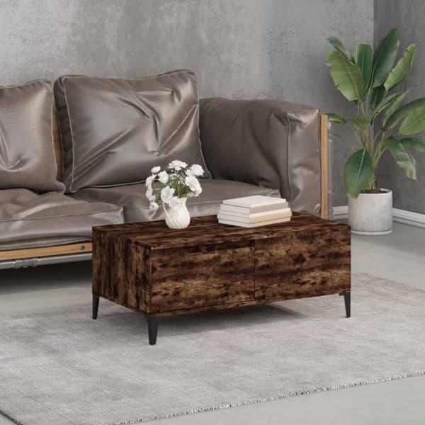 Soffbord rökfärgad ek 90x50x36,5 cm konstruerat trä