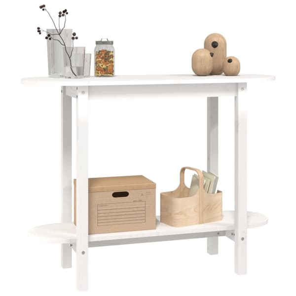 konsolbord 110x40x80 cm massivt fyrretræ hvid
