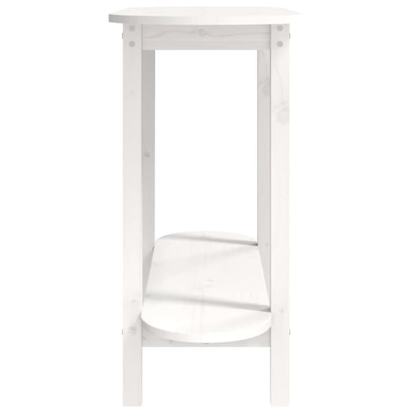 konsolbord 110x40x80 cm massivt fyrretræ hvid