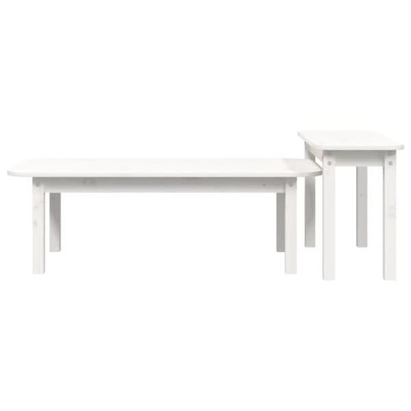 Satsbord 2 st vit massiv furu
