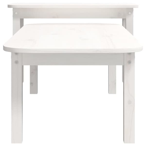 Satsbord 2 st vit massiv furu