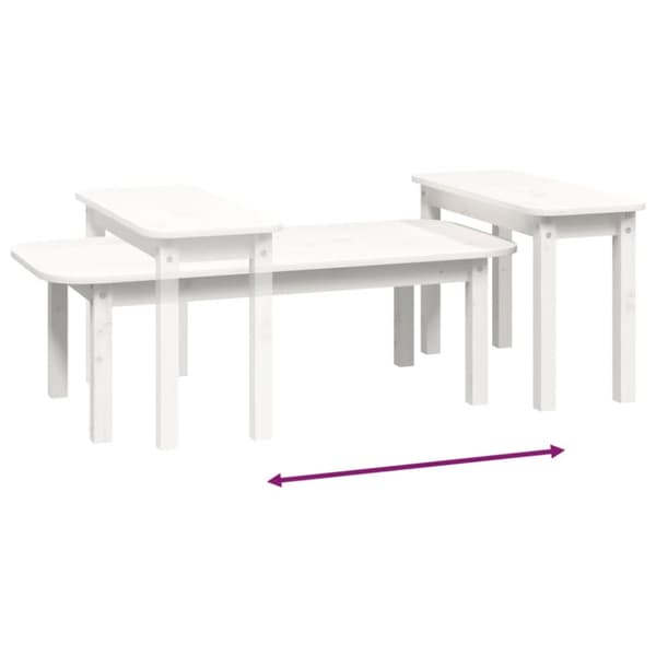 Satsbord 2 st vit massiv furu