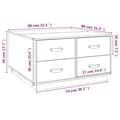 Miniatyrbillede 10 af 10: sofabord 80x80x45 cm massivt fyrretræ sort