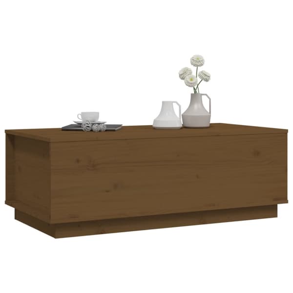 sofabord 100x50x35 cm massivt fyrretræ gyldenbrun