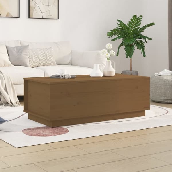 Sohvapöytä hunajanruskea 100x50x35 cm täysi mänty