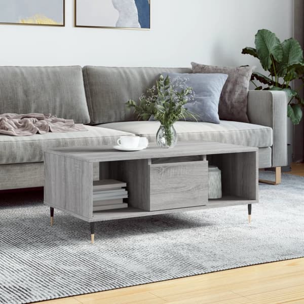 Soffbord grå sonoma 90x50x36,5 cm konstruerat trä