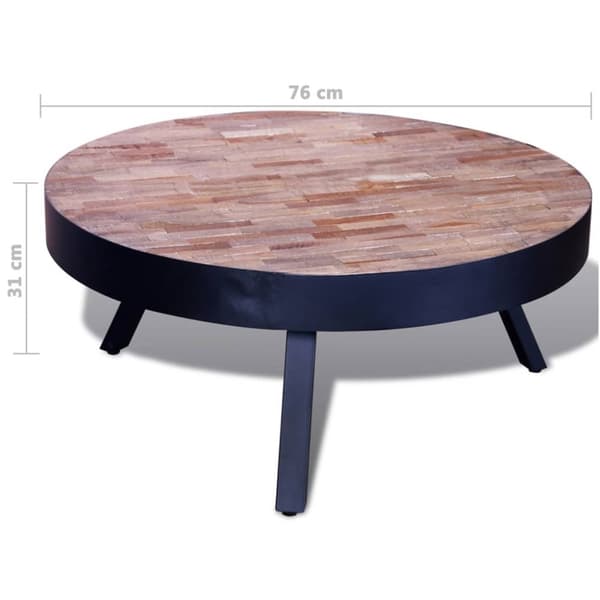 Soffbord runt återvunnen teak