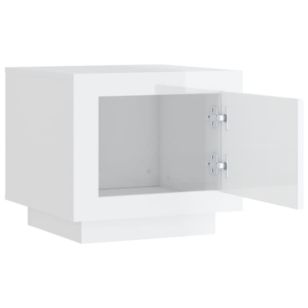 sofabord 51x50x45 cm konstrueret træ hvid højglans