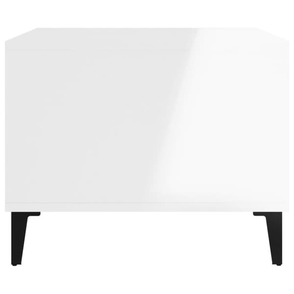 Soffbord vit högglans 60x50x40 cm konstruerat trä