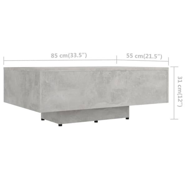Soffbord betonggrå 85x55x31 cm konstruerat trä