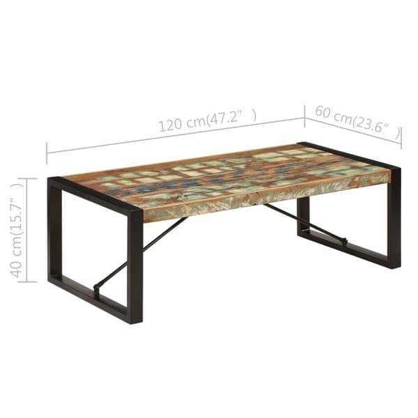 Soffbord 120x60x40 cm massivt återvunnet trä
