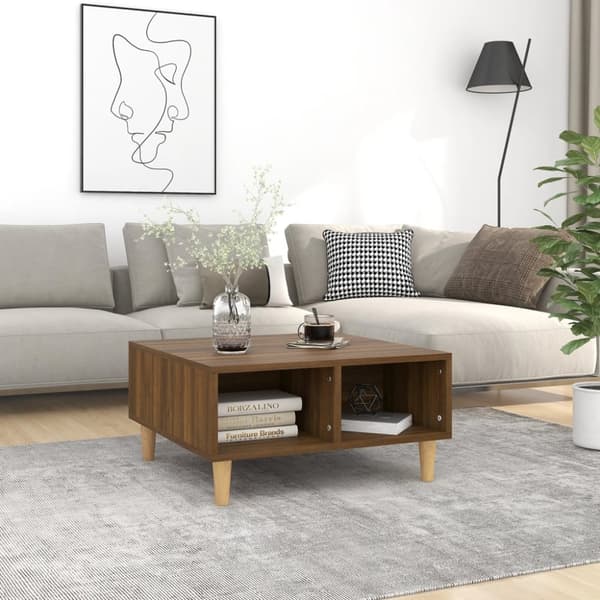 Soffbord brun ek 60x60x30 cm konstruerat trä