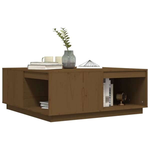 Soffbord honungsbrun 100x101x40,5 cm massiv furu