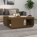 Miniatyrbild 1 av 8: Soffbord honungsbrun 100x101x40,5 cm massiv furu