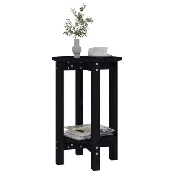Soffbord svart Ø 40x60 cm massiv furu