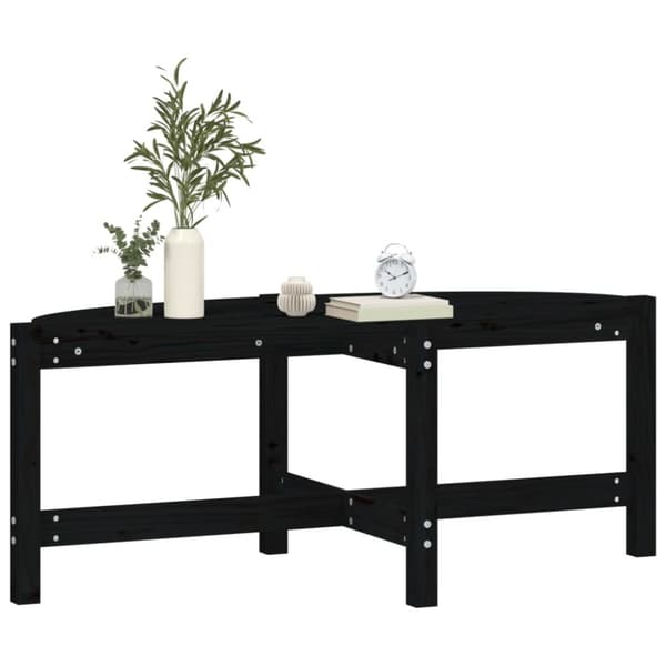 Soffbord svart 118x63x45 cm massiv furu
