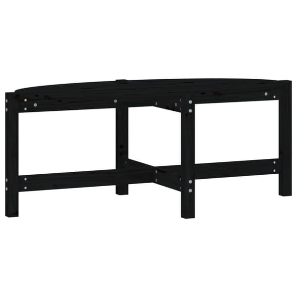 Soffbord svart 118x63x45 cm massiv furu