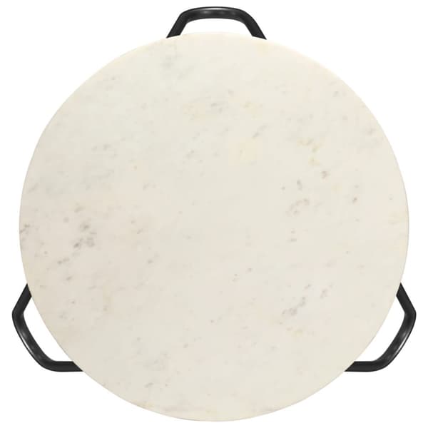 Soffbord vit 65x65x42 cm äkta sten med marmorstruktur