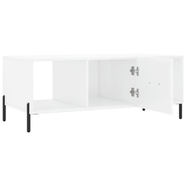 Soffbord vit högglans 102x50x40 cm konstruerat trä