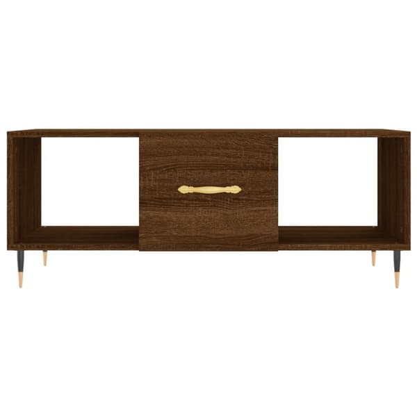 sofabord 102x50x40 cm konstrueret træ brun egetræsfarve