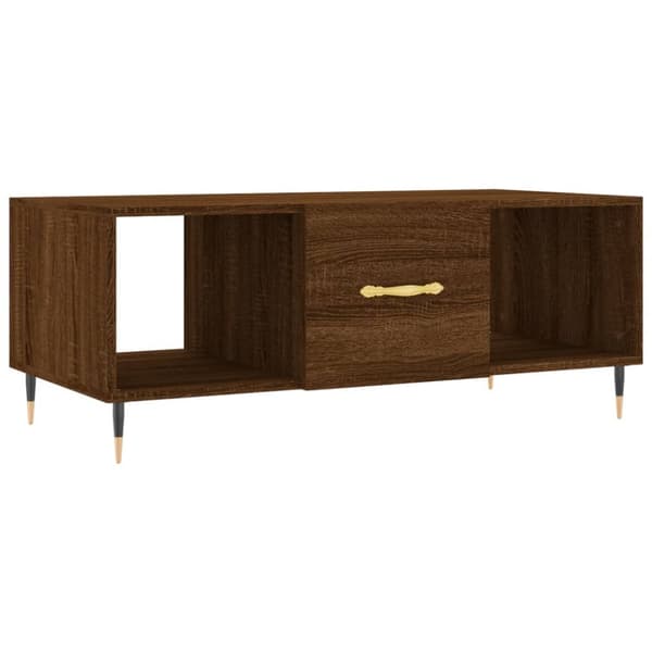 sofabord 102x50x40 cm konstrueret træ brun egetræsfarve