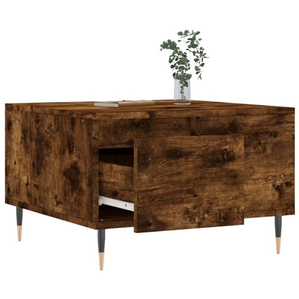 Soffbord rökfärgad ek 55x55x36,5 cm konstruerat trä