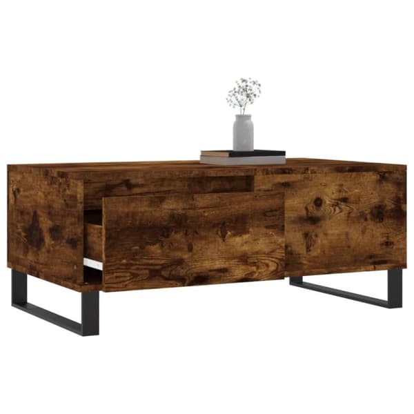 Soffbord rökfärgad ek 90x50x36,5 cm konstruerat trä
