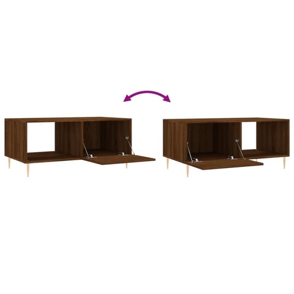 sofabord 90x50x40 cm konstrueret træ brun egetræsfarve
