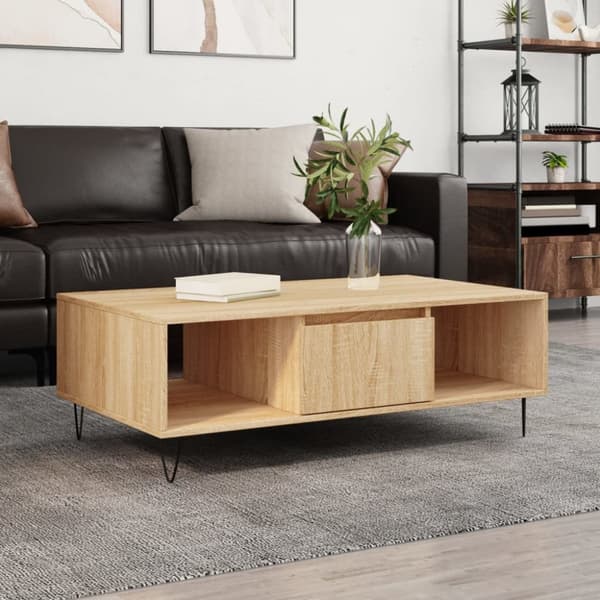 sofabord 104x60x35 cm konstrueret træ sonoma-eg