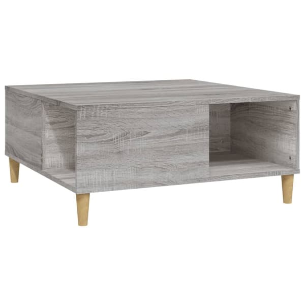 Soffbord grå sonoma 80x80x36,5 cm konstruerat trä