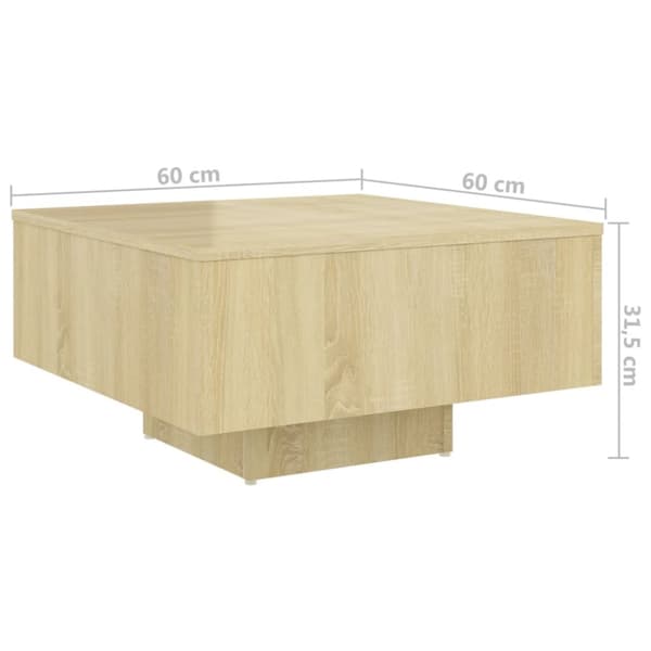 Soffbord sonoma-ek 60x60x31,5 cm konstruerat trä