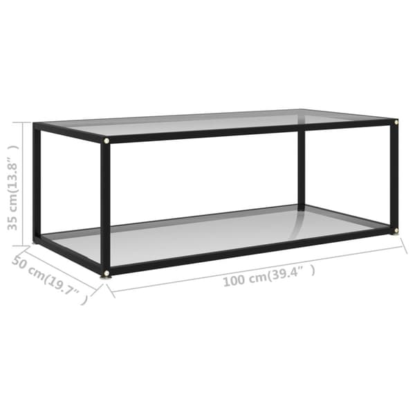 Sohvapöytä läpinäkyvä 100x50x35 cm karkaistu lasi