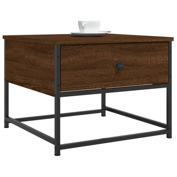 Soffbord brun ek 51x51x40 cm konstruerat trä