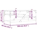 Miniatyrbillede 9 af 9: sofabord 100x49x40 cm konstrueret træ sort