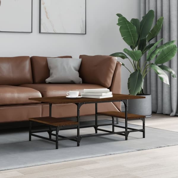 Sohvapöytä ruskea tammi 100x50,5x40 cm tekninen puu