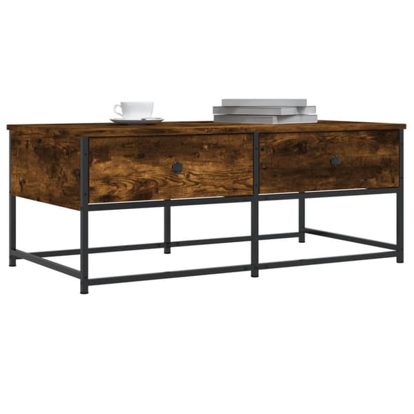 Soffbord rökfärgad ek 100x51x40 cm konstruerat trä