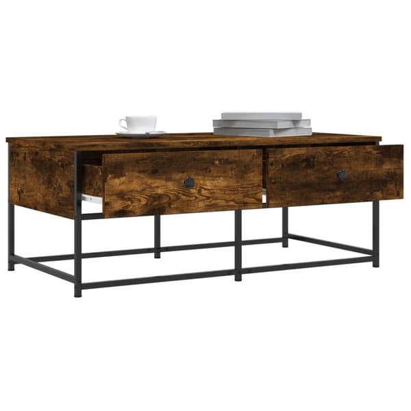 Soffbord rökfärgad ek 100x51x40 cm konstruerat trä