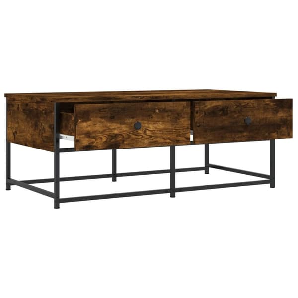 Soffbord rökfärgad ek 100x51x40 cm konstruerat trä