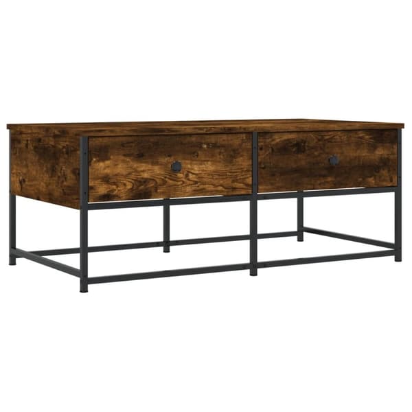 Soffbord rökfärgad ek 100x51x40 cm konstruerat trä
